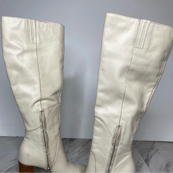 Dolce Vita Flin Ivory Leather Heeled Tall Boot 6 - Picture 8 of 16